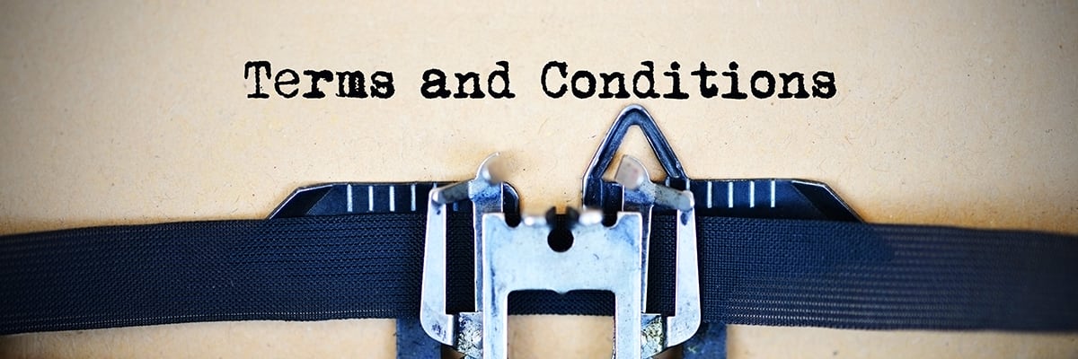 Terms and Conditions typed using a typewriter